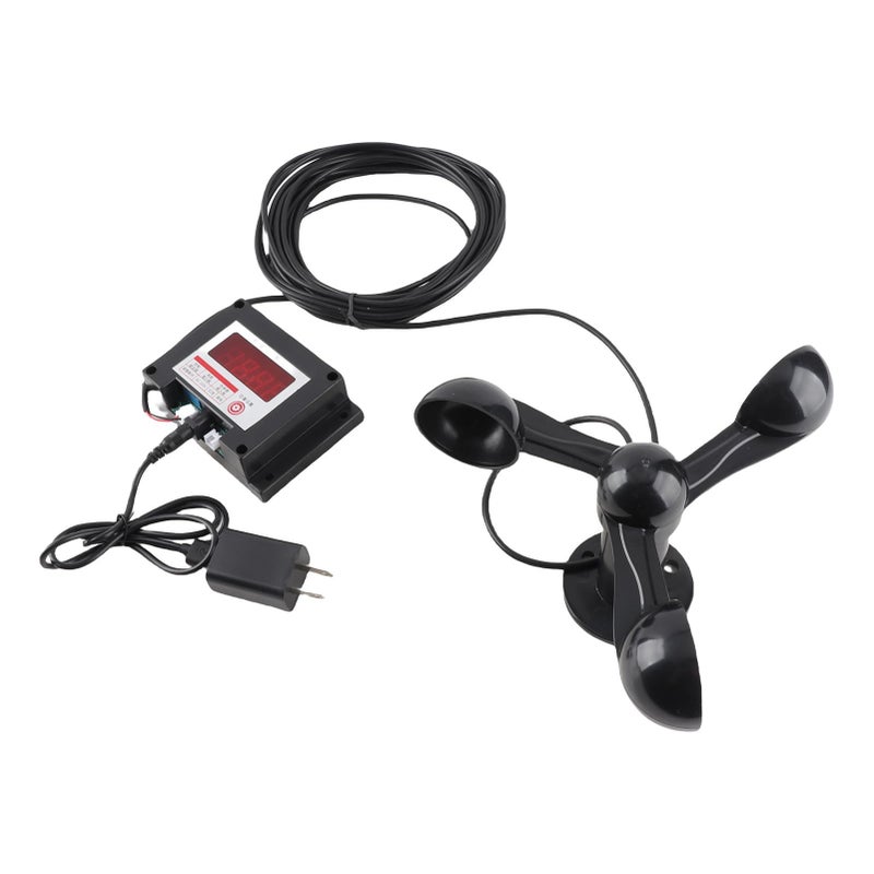 Digital Air Velocity Meter 3 Fan Blades Wind Speed Anemometer Tower Crane Rainproof 0 10 Levels 100 240V - Image 2