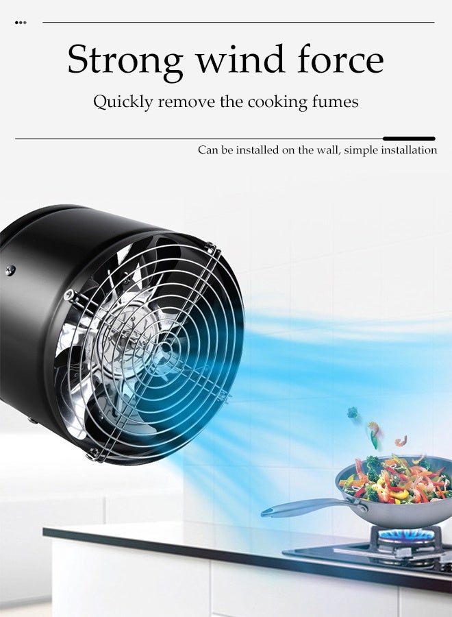 DUNISO 7 Inch Exhaust Fan with Mesh,Low Noise High Air Flow ,High-Speed Powerful Ventilation Fan,Metal Pipe Ventilation Exhaust Fan  for Home Kitchen ,Bathroom  and Garage - Image 5