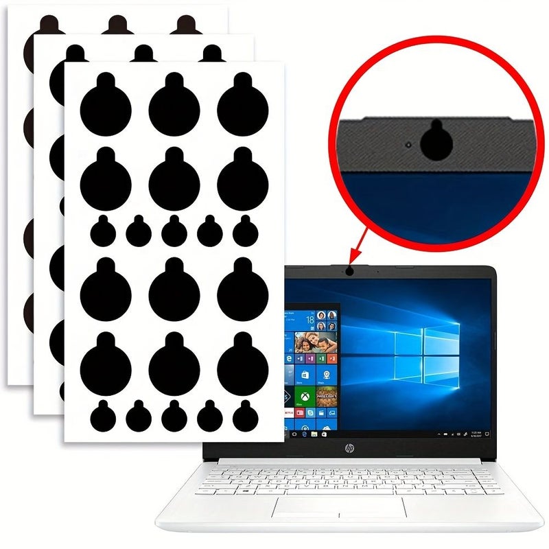 66 Pcs Black Matte Privacy Webcam Stickers for Laptop Smartphone Tablet PC, Reusable Easy Apply Remove - Image 1