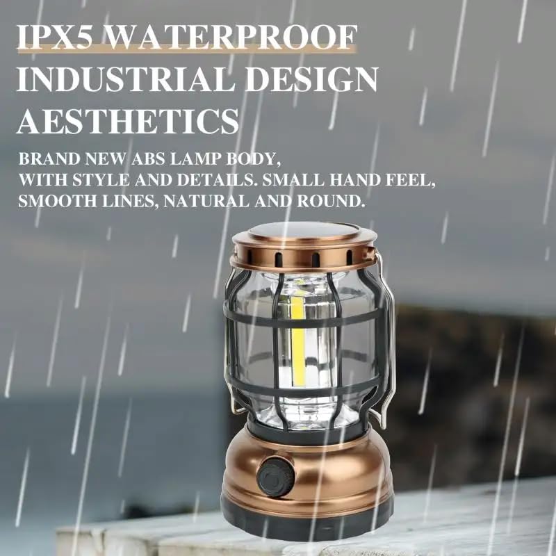 KRESHU High Capacity Portable Lanterns with Metal Handle and Rechargeable Solar Panal | Ultra Bright LED Light with USB Charge Input Output Camping Lightweight Power Bank for Outdoor (Multicolor) - Image 4