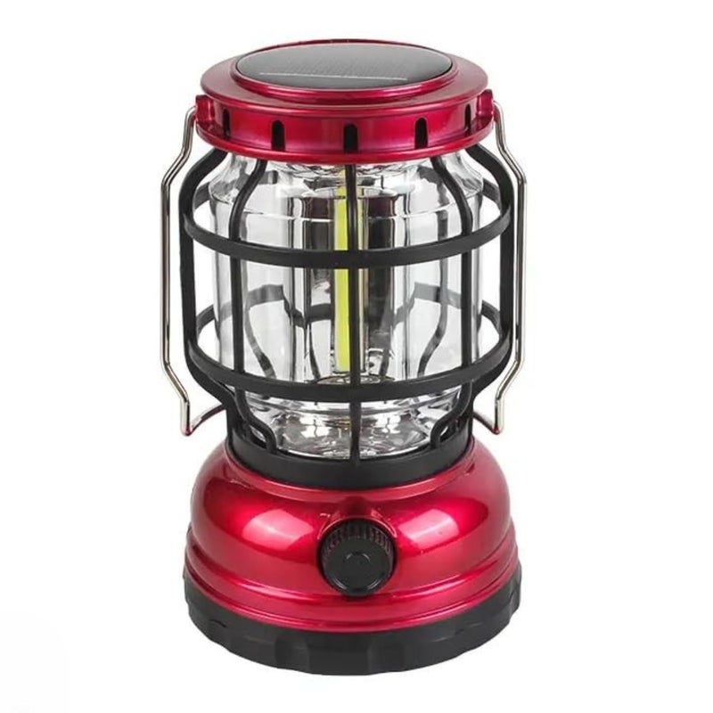 KRESHU High Capacity Portable Lanterns with Metal Handle and Rechargeable Solar Panal | Ultra Bright LED Light with USB Charge Input Output Camping Lightweight Power Bank for Outdoor (Multicolor) - Image 1