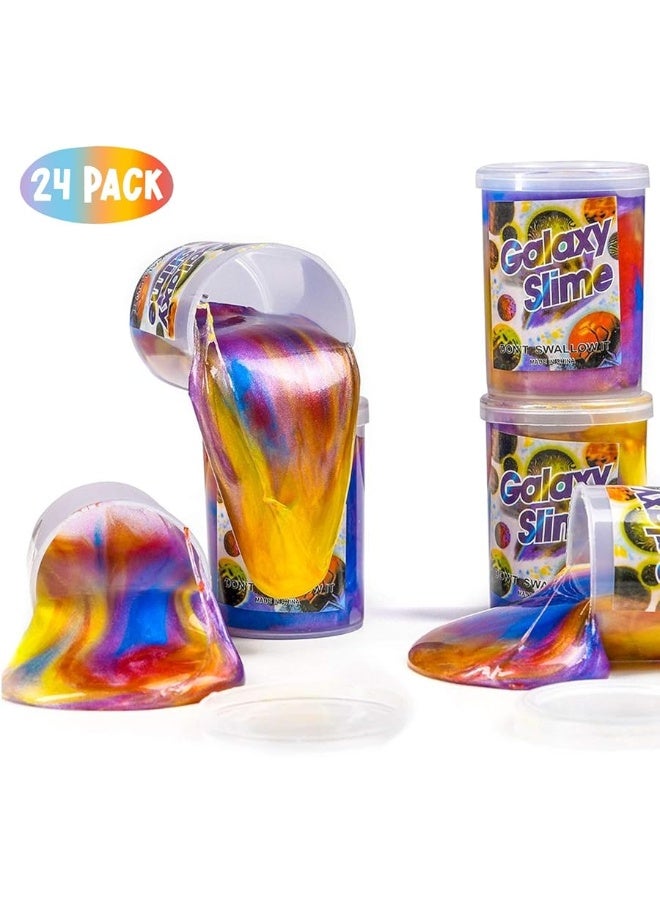 Kicko Marbled Unicorn Color Slime - 24 Pack Colorful Galaxy Sludge - Gooey Fidget Set for Sensory and Tactile Stimulation, Stress Relief, Party Favor, Educational Game - Image 4