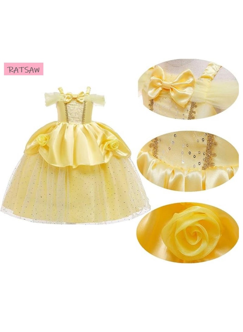 RATSAW Belle Princess Birthday Party Dress Set for Girls  - Image 3