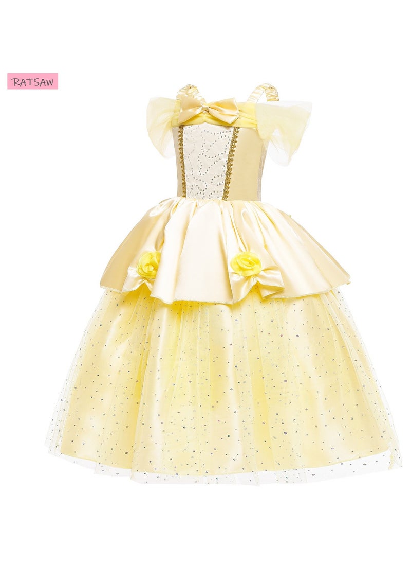 RATSAW Belle Princess Birthday Party Dress Set for Girls  - Image 4