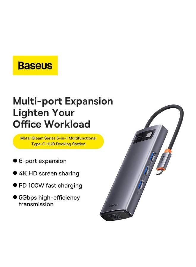 بيسوس Baseus metal gleam series 4-in-1 multifunctional type-c hub docking station gray(type-c to usb3.0 * 4) grey - Image 2