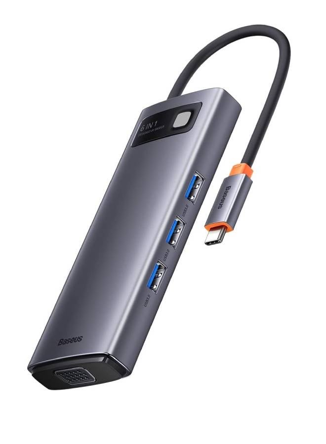 بيسوس Baseus metal gleam series 4-in-1 multifunctional type-c hub docking station gray(type-c to usb3.0 * 4) grey - Image 1