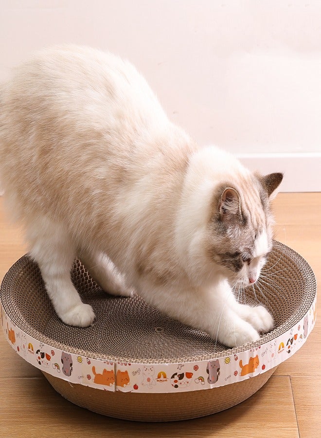 لوحة خدش بيضاوية للقطط، صندوق خدش من الكرتون مع وسادة كبيرة للنوم، مزودة بالنعناع، لعبة تدريبية لحماية الأثاث