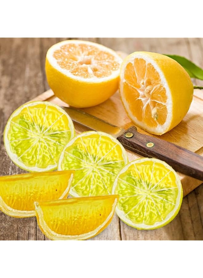 erorex Artificial Lemon Slices 10Pcs Realistic Fake Artificial Lemon Limes Slice Small Fruit Decoration Plastic Simulation Lemon Slice Fake Artificial Fruit Model Party Kitchen Wedding Decoration  - Image 3