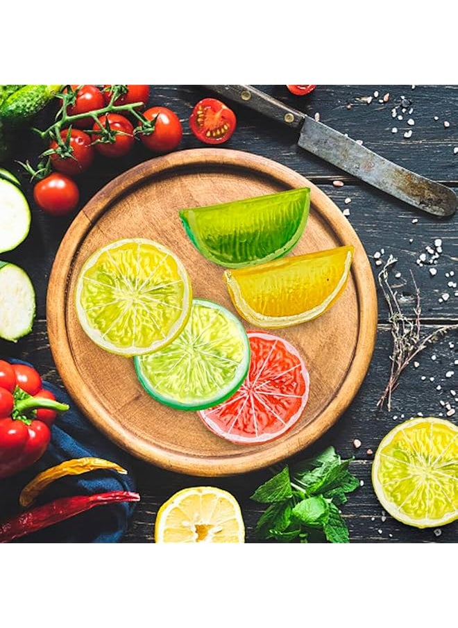 erorex Artificial Lemon Slices 10Pcs Realistic Fake Artificial Lemon Limes Slice Small Fruit Decoration Plastic Simulation Lemon Slice Fake Artificial Fruit Model Party Kitchen Wedding Decoration  - Image 4