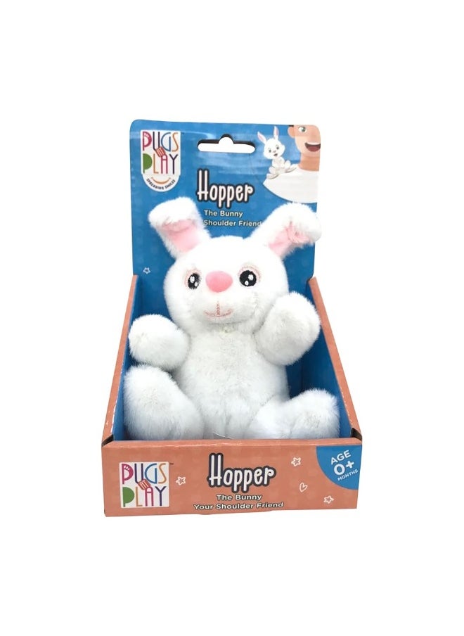 PUGS AT PLAY Your Shoulder Friend Hopper The Bunny Plush Toy (10 Cm)  - Image 1