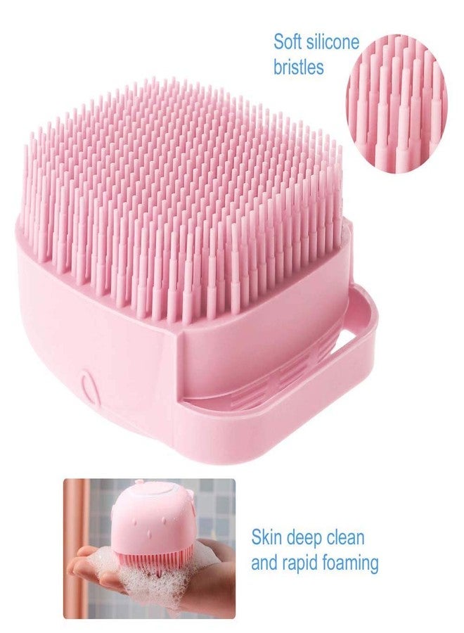 RD MALL Soft Silicone Bath Body Brush with Soap Dispenser,Reusable Exfloliating Body Scrubber for Gentle Skin Massage - Image 3