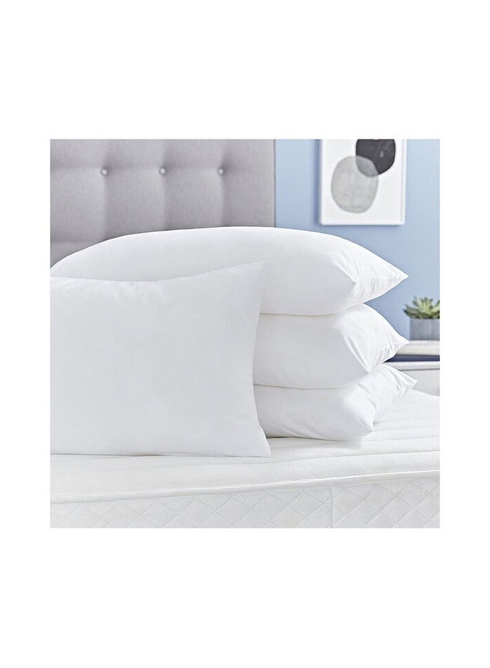 Comfy طقم مريح من 4 وسائد فندقية فاخرة من القطن الأبيض المضاد للحساسية مع خطوط - Image 3