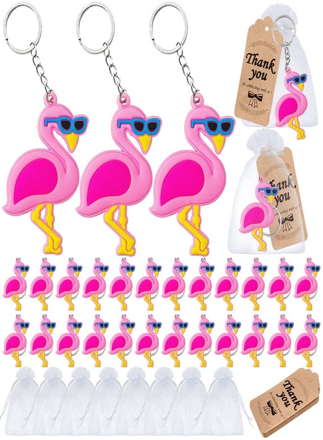 Elecrainbow 120 Pack Flamingo Party Favors Include 40 Keyrings, 40 Tags and 40 Bags for Hawaiian Tropical Luau Summer Beach Party, Flamingo Lover, Baby Shower, Never Forget How Flamazing You Are Party - Image 1