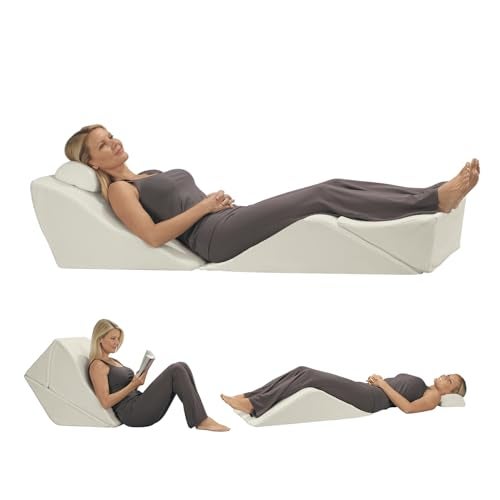 Contour BackMax Bed Wedge Lumbar Support System - Multi-Positional Back, Leg & Knee Elevation Pillows for Sleep & Recovery with Orthopedic Zero Gravity Weightless Comfort - Bonus Half Roll Neck Pillow - Image 1