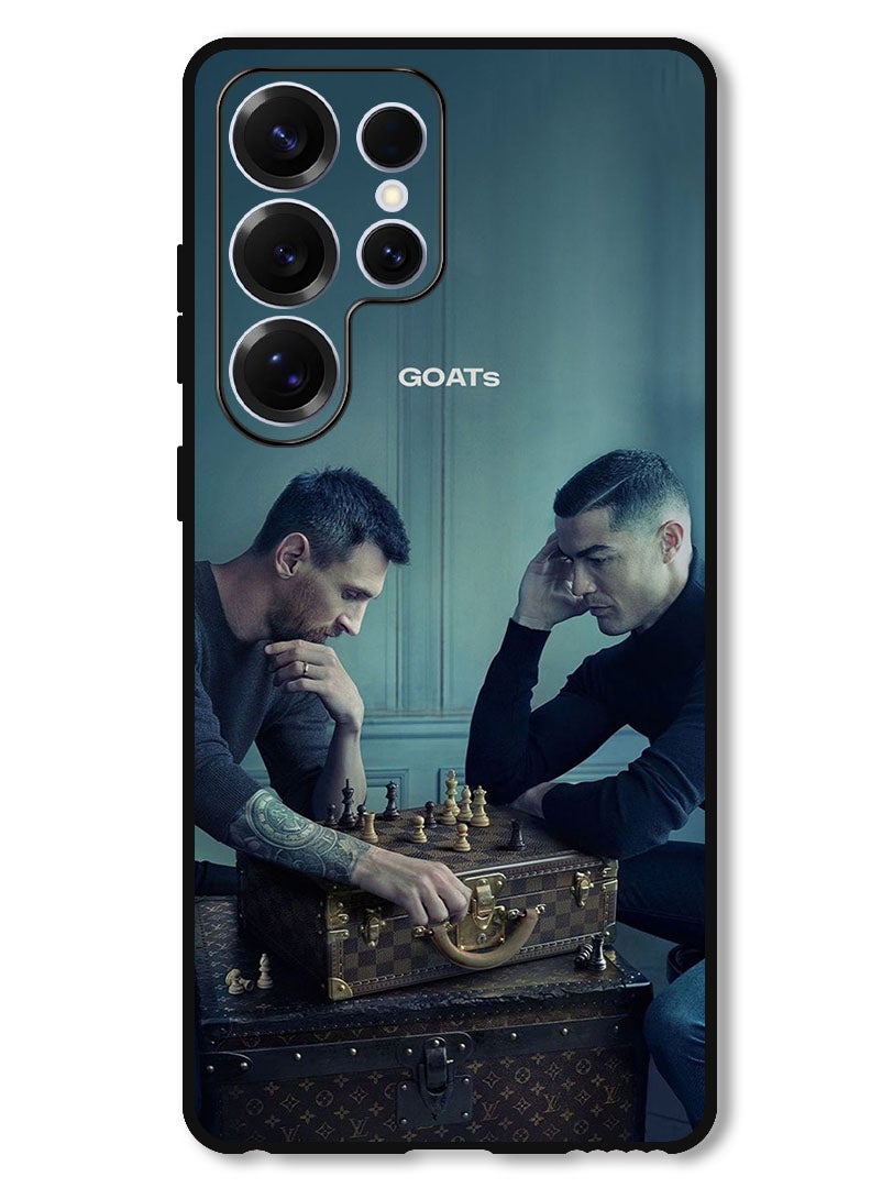 Theodor Protective Case Anti Scratch Shock Proof Bumper Cover For Samsung Galaxy S25 Ultra Messi & Ronaldo Chess - Image 1