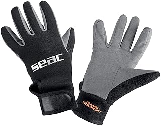 SEAC Amara Comfort, 1.5 mm Neoprene Diving Gloves for Scuba Diving and Freediving, Black, Medium - Image 1