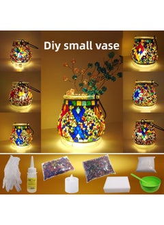 Generic Turkish Mosaic Lamp Diy Birthday Handmade Candlestick Kidsren Family Night Light Interactive Production Creative Other-Color:Pink SL8 Complete Material Package  - Image 2