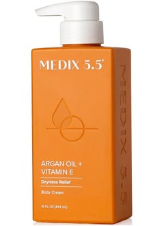 Medix 5.5 ARGAN OIL + VITAMIN E DRYNESS RELIEF BODY CREAM 15 FL OZ (444ML)  - Image 1