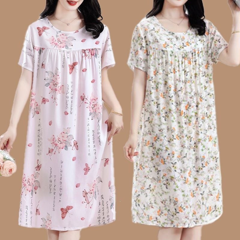 Plus Size Women's Sleeveless Sleep Dress with Ethnic Pattern - Image 4