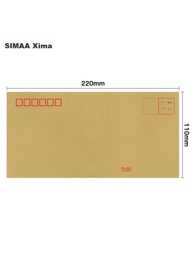 Simaa 100 Sheets No. 5 Kraft Paper Envelopes, Standard Postal Envelopes 220*110mm, Office Supplies, Cash Receipts, Payroll Envelopes, Small Envelope Pouches 6615 - Image 2