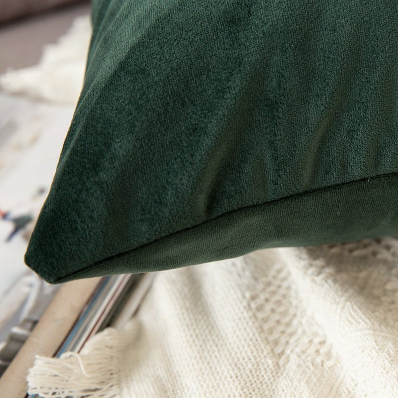 ميولي حزمة Miuleee من 2 مخملية ناعمة صلبة الصلبة مربع أغطية وسادة مربعة ترمي - Image 3