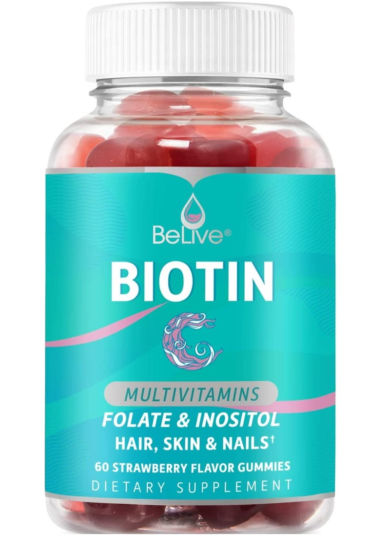 BeLive BeLive Biotin Gummies Strawberry Flavor 60 Count 