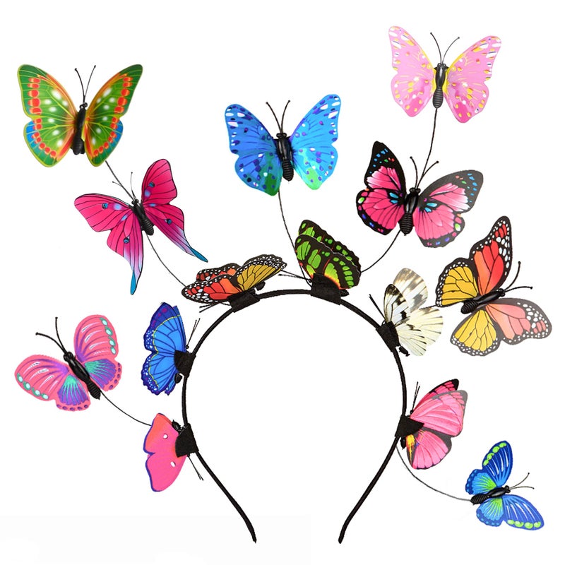 Zivyes Butterfly Headbands Fascinator Hats Butterfly Costume Monarch Tea Party Headpiece Halloween Accessories for Women - Image 2