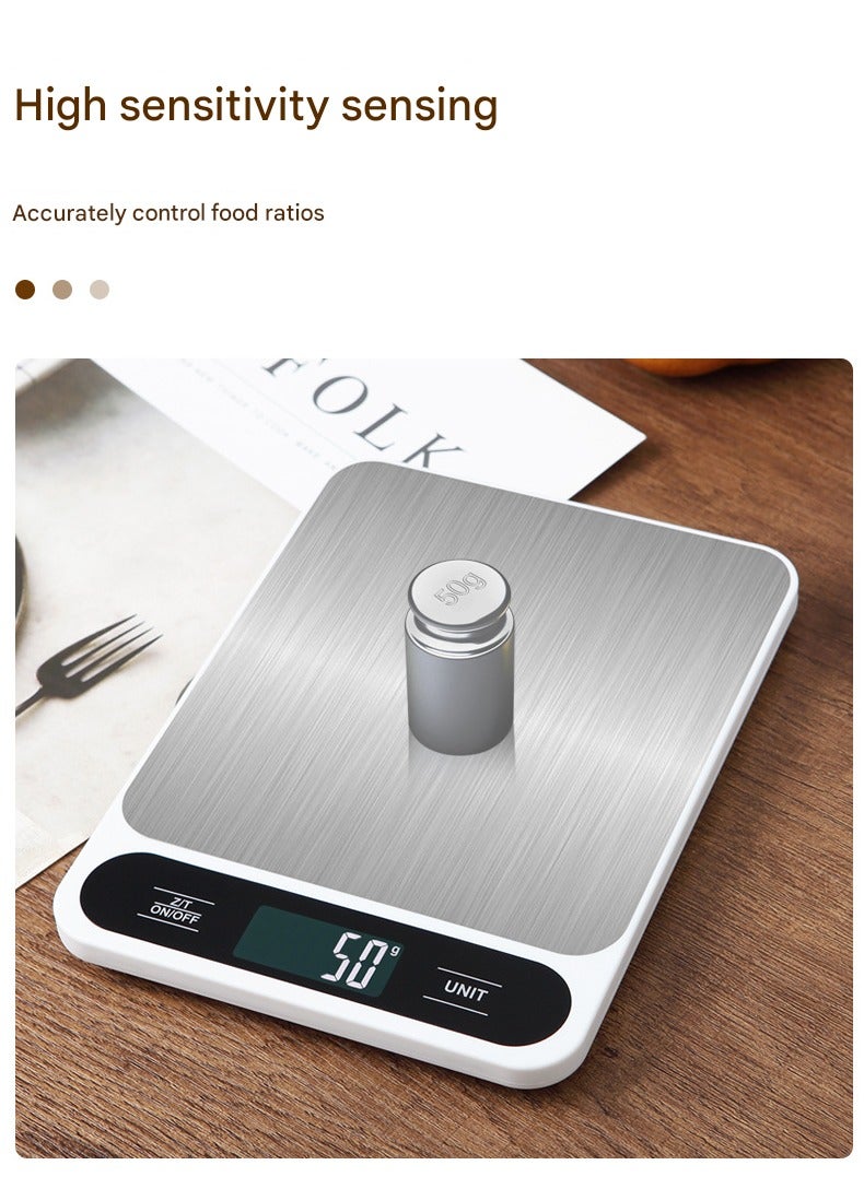 MHD Stainless Steel Kitchen Scale Food Scale Household Weight Scale Baking Small Electronic Scale 10kg/1g Jewelry Scale - Image 2