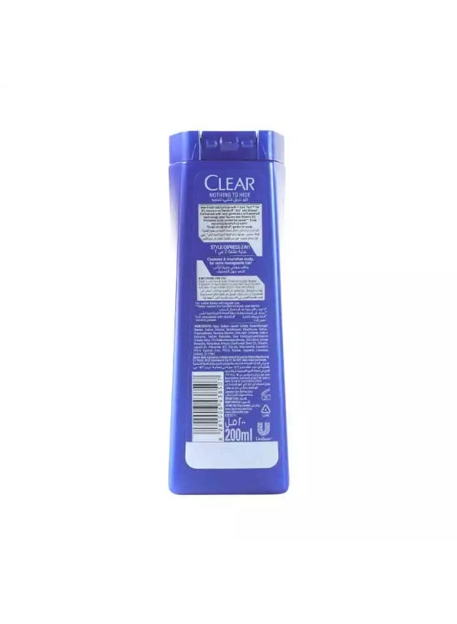 Clear Men Anti-Dandruff Shampoo Style Express 2In1 with Vitamin B3 Shampoo- 200ml - Image 2