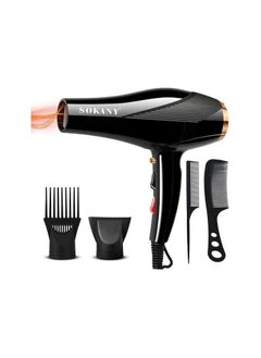 sokany Professional Hair Dryer - 2600W Power SK-2214, Black  - Image 1