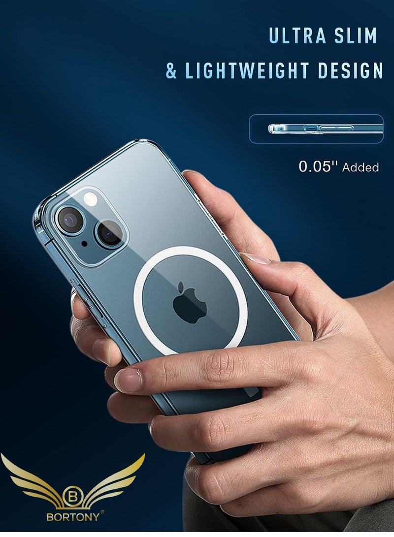 BORTONY Protective Case Cover (iPhone 14) Compatible with Magsafe Charging & Accessories Hard Back Clear Case Cover for Apple iPhone 14 6.1 inch 2022 Launched - Image 2