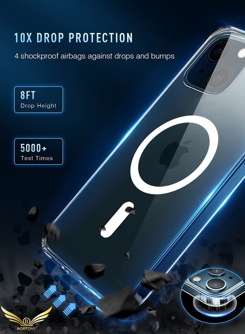 BORTONY Protective Case Cover (iPhone 14) Compatible with Magsafe Charging & Accessories Hard Back Clear Case Cover for Apple iPhone 14 6.1 inch 2022 Launched - Image 4