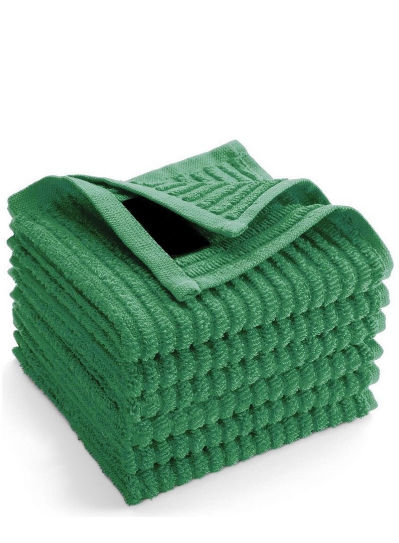 SIGNOOLA Signoola Multi-Purpose Towel Set Of 4 Pcs 30 x 30 cm Green stripe, 100% cotton.  - Image 1
