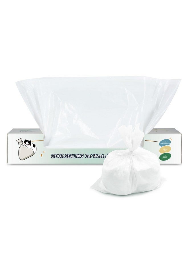 Deefre Odor Sealing Waste Disposal Bags M/150 Count Cat Litter Bags Unscented Cat poop bags Large Capacity Diaper Disposal or Pet Waste Bags[Color:White] - Image 1