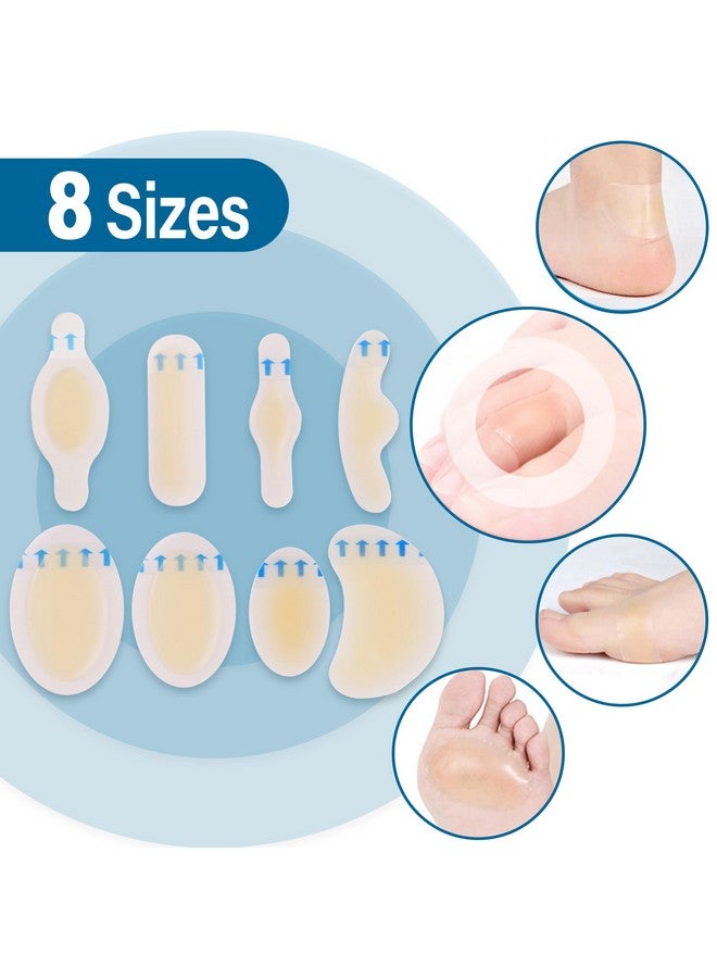 LotFancy Blister Bandages For Feet, 24 Blister Pads And 12 Acne Patches, 8 Size Gel Blister Cushion Variety Pack, Waterproof Seal Hydrocolloid Bandage For Toes Protection, Heel Blister Prevention - Image 2