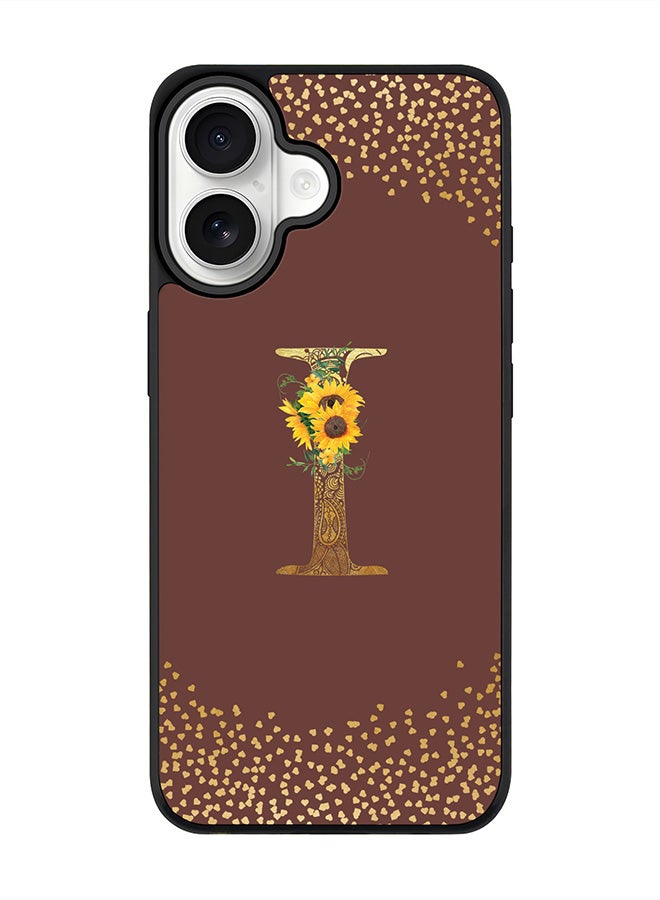 Stylizedd iPhone 17 Case, [Compatible with MagSafe] Slim Magnetic cover Phone Case iPhone 17 -Custom Floral Monogram - I  (Brown ) - Image 1