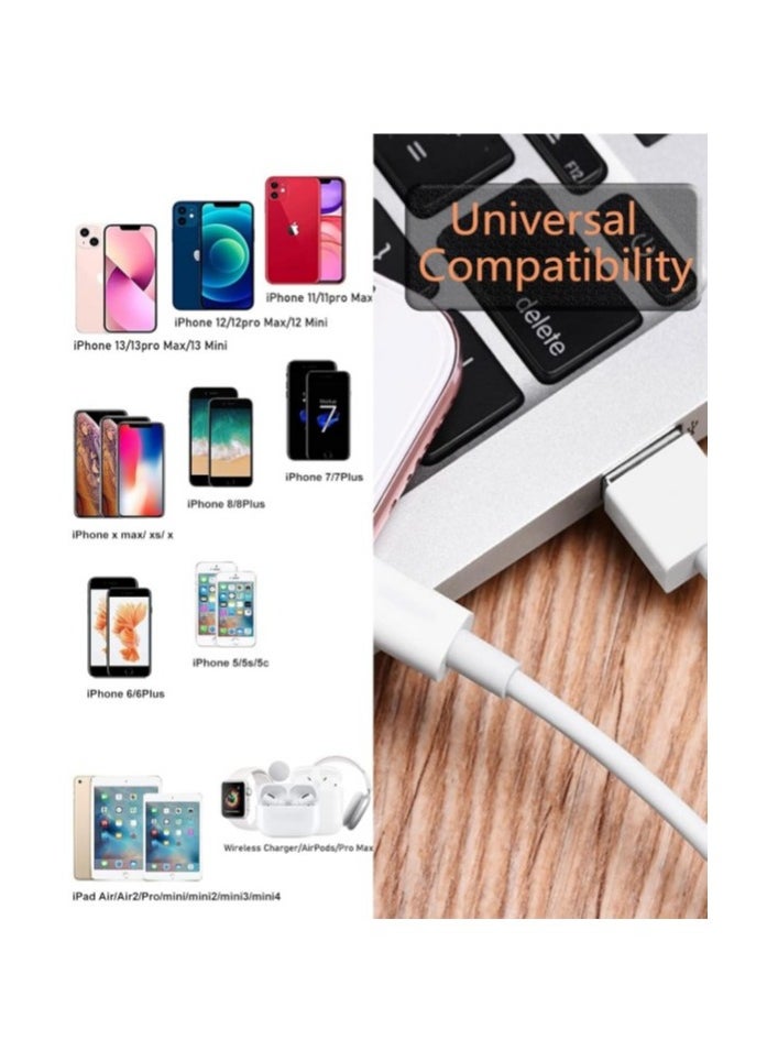 Generic - 100 cm iPhone Charging Cable, High-Speed Lightning Cable for Fast Charging and Data Sync, Compatible with iPhone 13/12/11 Pro Max, XS Max, XR, XS, X, 8, 7 Plus, 6s, iPad - Image 1
