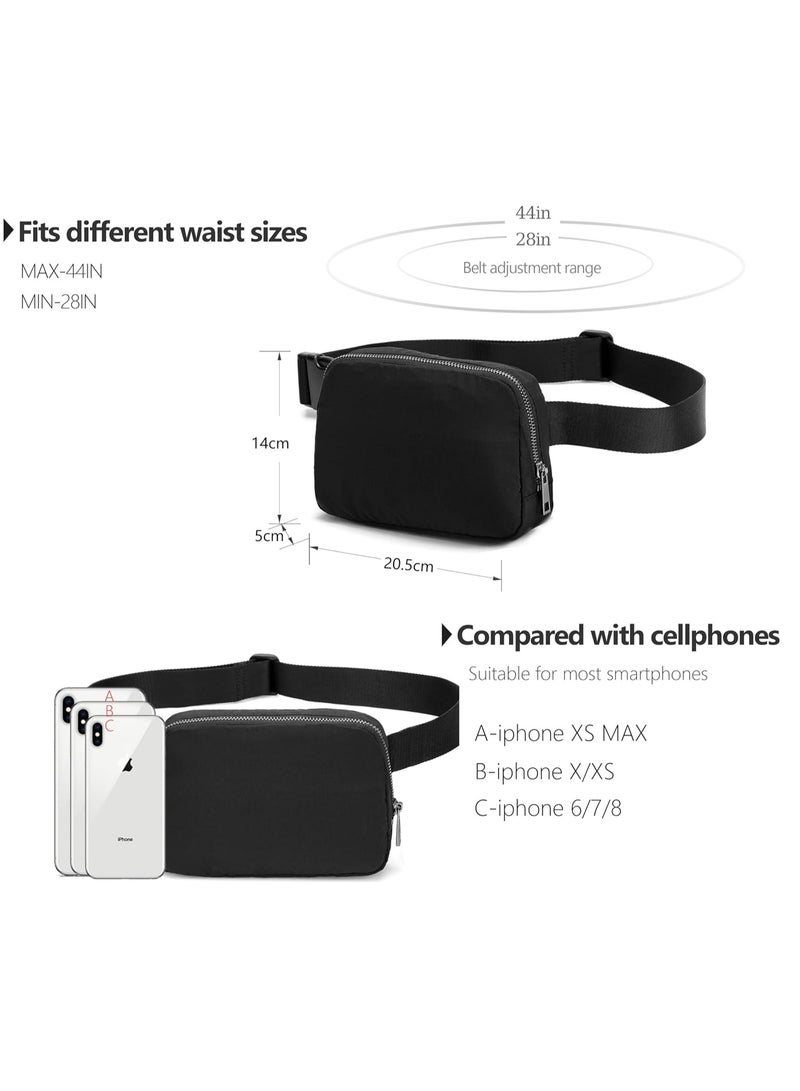 GUDOO Belt Bag Waist Pack Crossbody Bags for Running Hiking Travel Workout Adjustable Strap for Women black Small Stylish - Image 4