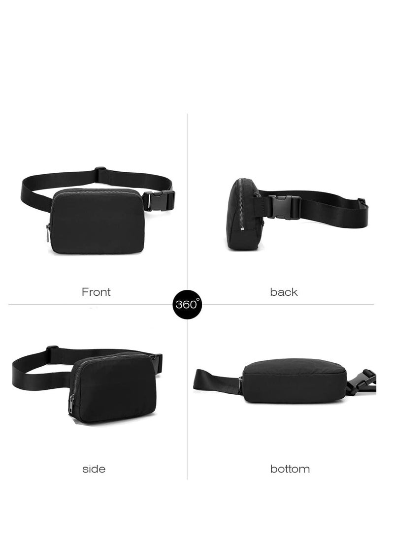 GUDOO Belt Bag Waist Pack Crossbody Bags for Running Hiking Travel Workout Adjustable Strap for Women black Small Stylish - Image 3