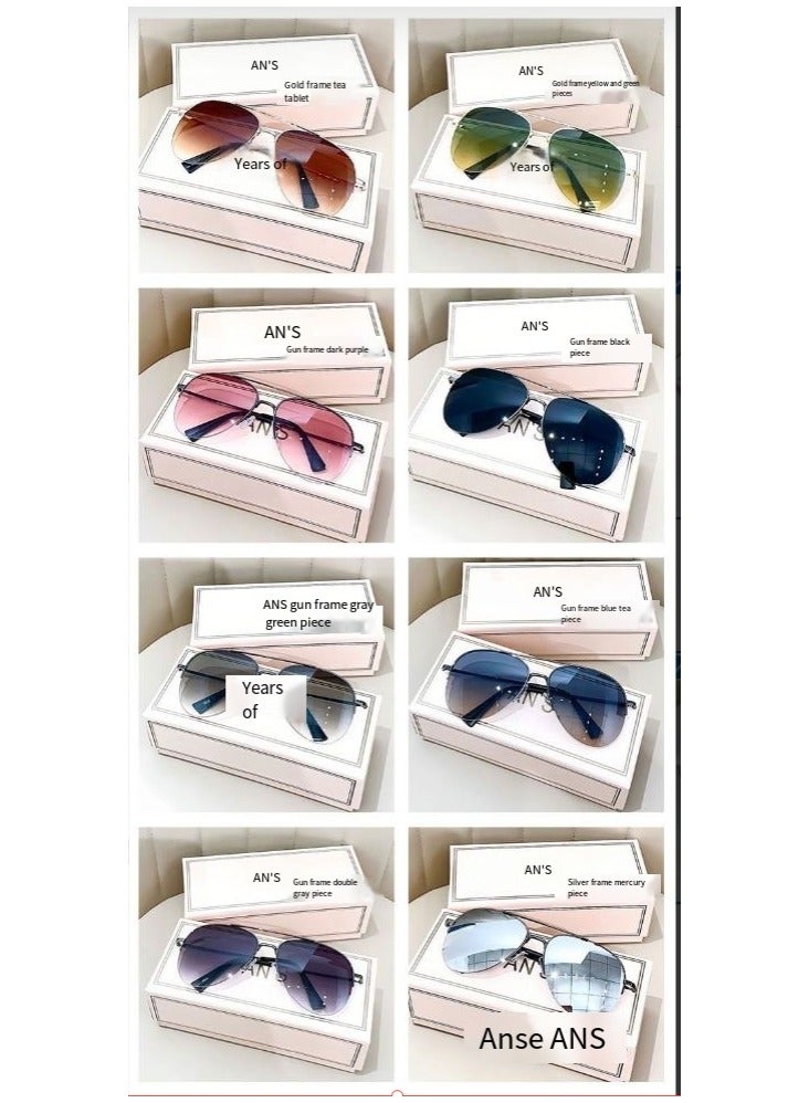 general Super cool men and women's high-end driving sunglasses, aviator sunglasses for driving, large frame frog mirror, big face sun glasses - Image 5