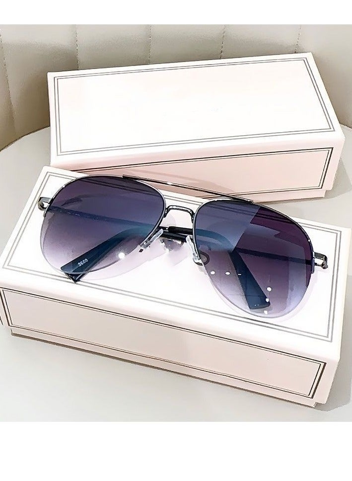 general Super cool men and women's high-end driving sunglasses, aviator sunglasses for driving, large frame frog mirror, big face sun glasses - Image 1