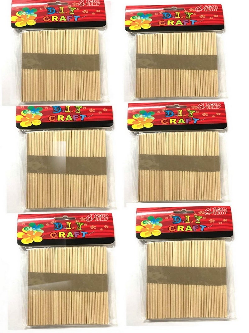 GOLD LEAF Ice Cream Sticks 300 Pcs Wooden Ice Cream Sticks Popsicle Sticks Pack of 300 Pcs - Image 1