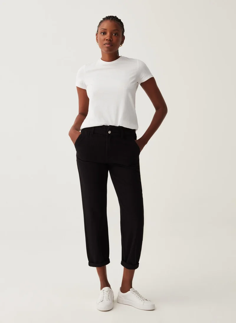 او في اس Cropped slouchy jeans