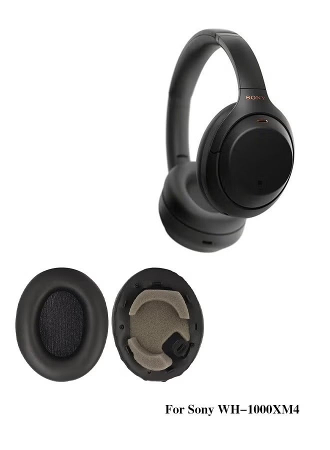 Replacement Earpads for Sony WH-1000XM4 (WH1000XM4) Headphones Ear Pads Cushions with Noise Isolation Foam Added Thickness Without Affecting Sensor (Black) - Image 2
