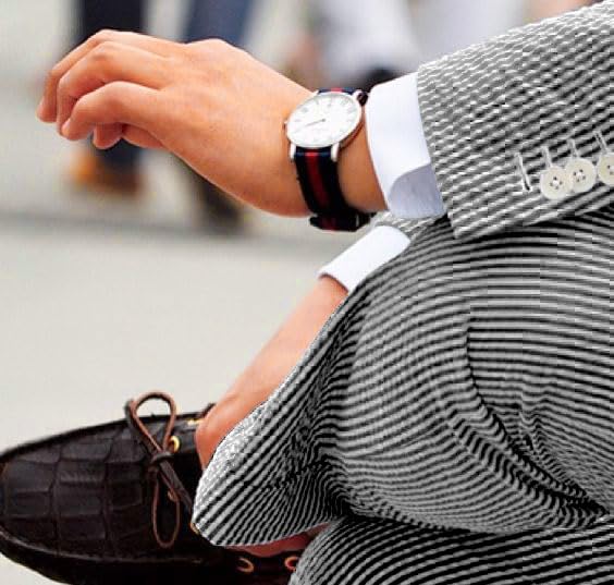PopEle Leisure Mens Striped Seersucker Slim Fit Suit Grooms Lightweight Sear Sucker Suit for Wedding Black/White - Image 4