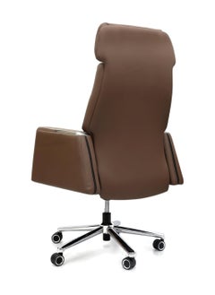 Uzman Home Boss Executive Office Chair Steel Structure PU Leather 360° Swivel Desk Gaming Chair High Back & Adjustable Height Computer Table Chair Soft Foam Gaming Study Chair Brown  - Image 2