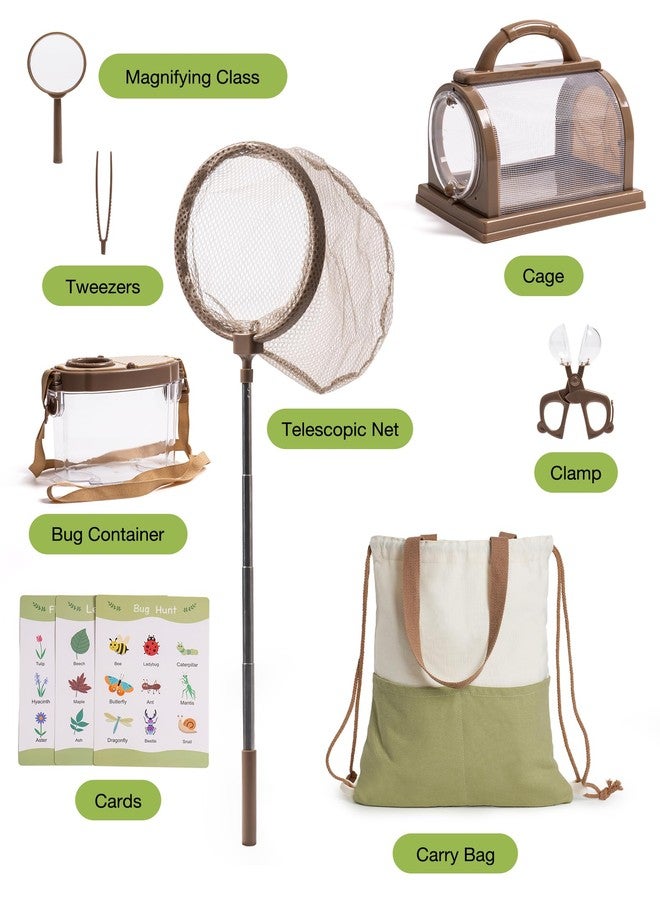 ROBOTIME Kids Explorer Kit, Outdoor Bug Catcher Kit for Kids with Magnifying Glass & Butterfly Net, Fun Bug Catching Kit for Backyard & Camping, Bug Catcher for Boys & Girls 3-12 - Image 2