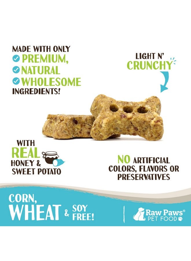 Raw Paws Mini Bones for Dogs - Sweet Potato & Honey Recipe, 10-oz - Made in USA Mini Dog Biscuits, Small Training Treats for Dogs - Wheat, Corn, Soy Free Crunchy Dog Treats, Mini Bones for Dogs - Image 1