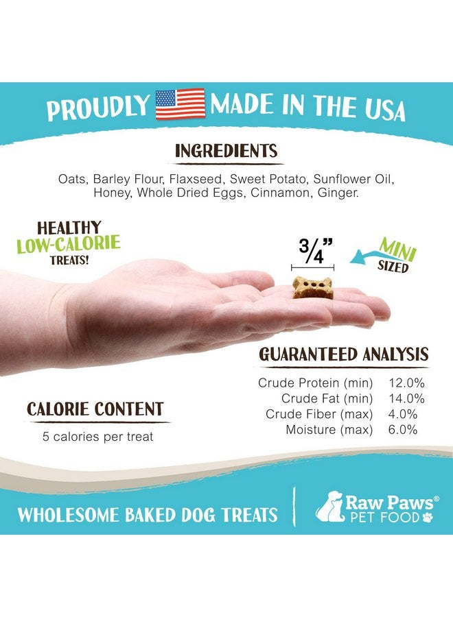 Raw Paws Mini Bones for Dogs - Sweet Potato & Honey Recipe, 10-oz - Made in USA Mini Dog Biscuits, Small Training Treats for Dogs - Wheat, Corn, Soy Free Crunchy Dog Treats, Mini Bones for Dogs - Image 3