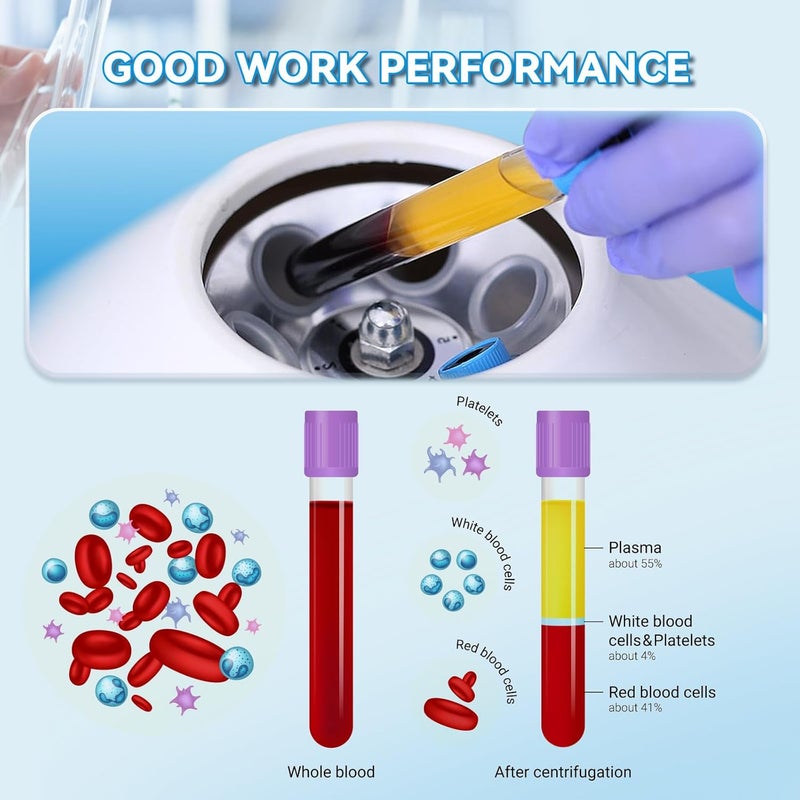 NEWTRY آلة الطرد المركزي الكهربائية مختبر سطح المكتب مع مؤقت وتحكم في السرعة 4000 دورة في الدقيقة سعة 20 مل × 6 800D 110 فولت قابس أمريكي، 60 هرتز - Image 3